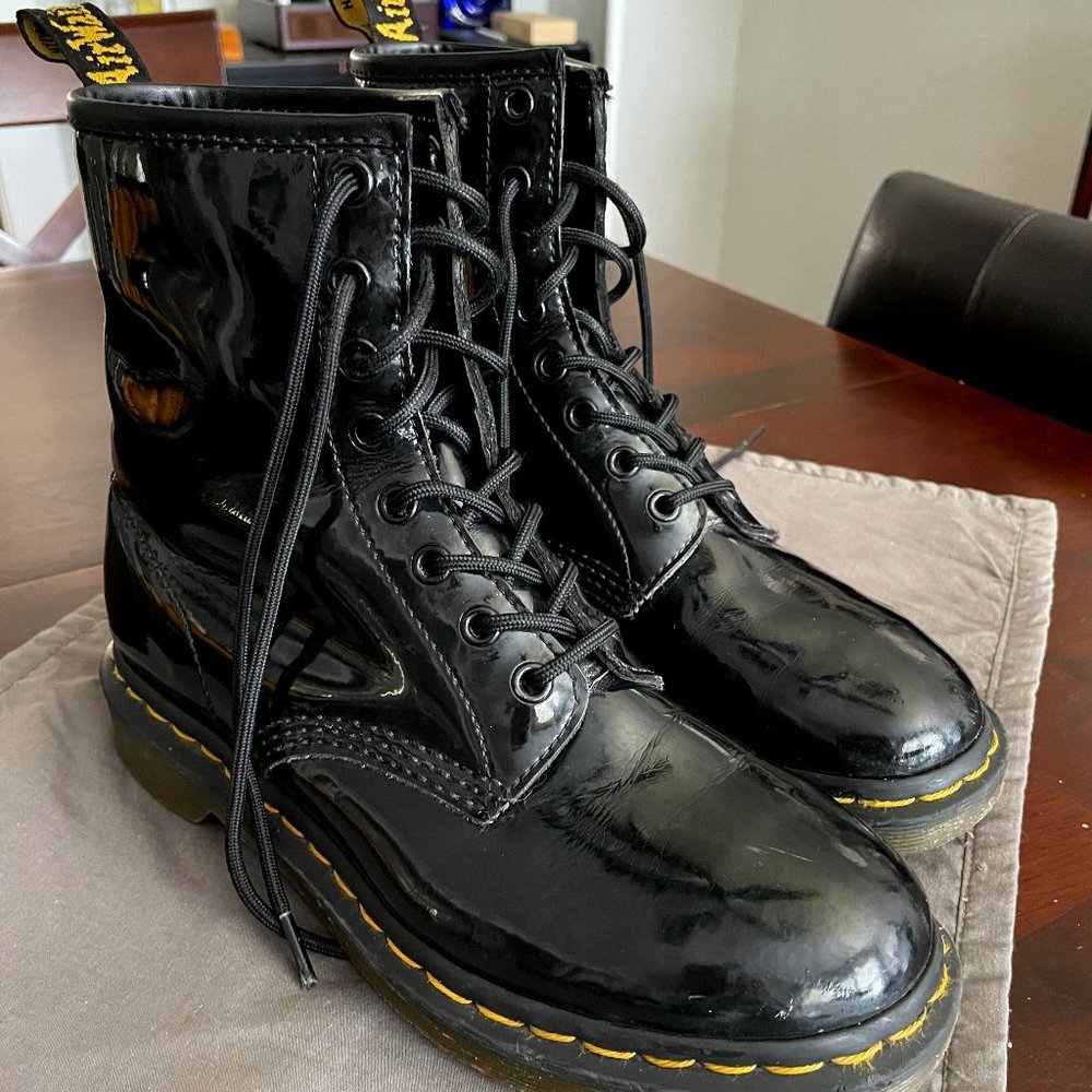 Dr Marten Patent Leather Boots Size 8